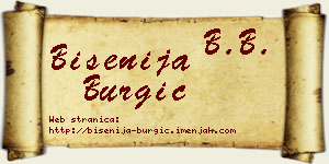 Bisenija Burgić vizit kartica